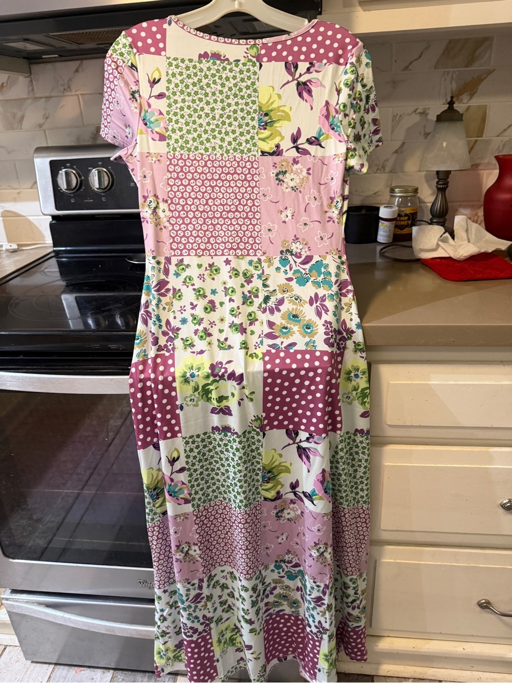 SHEIN Pink Floral & Patchwork Maxi Dress - Picture 2 of 7